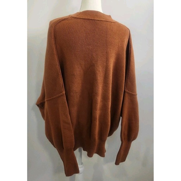 FREE PEOPLE Easy Street Tunic Sweater  Tan Brown Sz Med - Picture 5 of 10